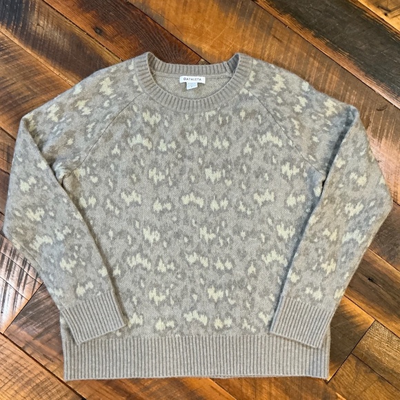 Athleta Hawthorne Textured Crew Sweater Merino Wool Gray Size Small - Picture 2 of 7